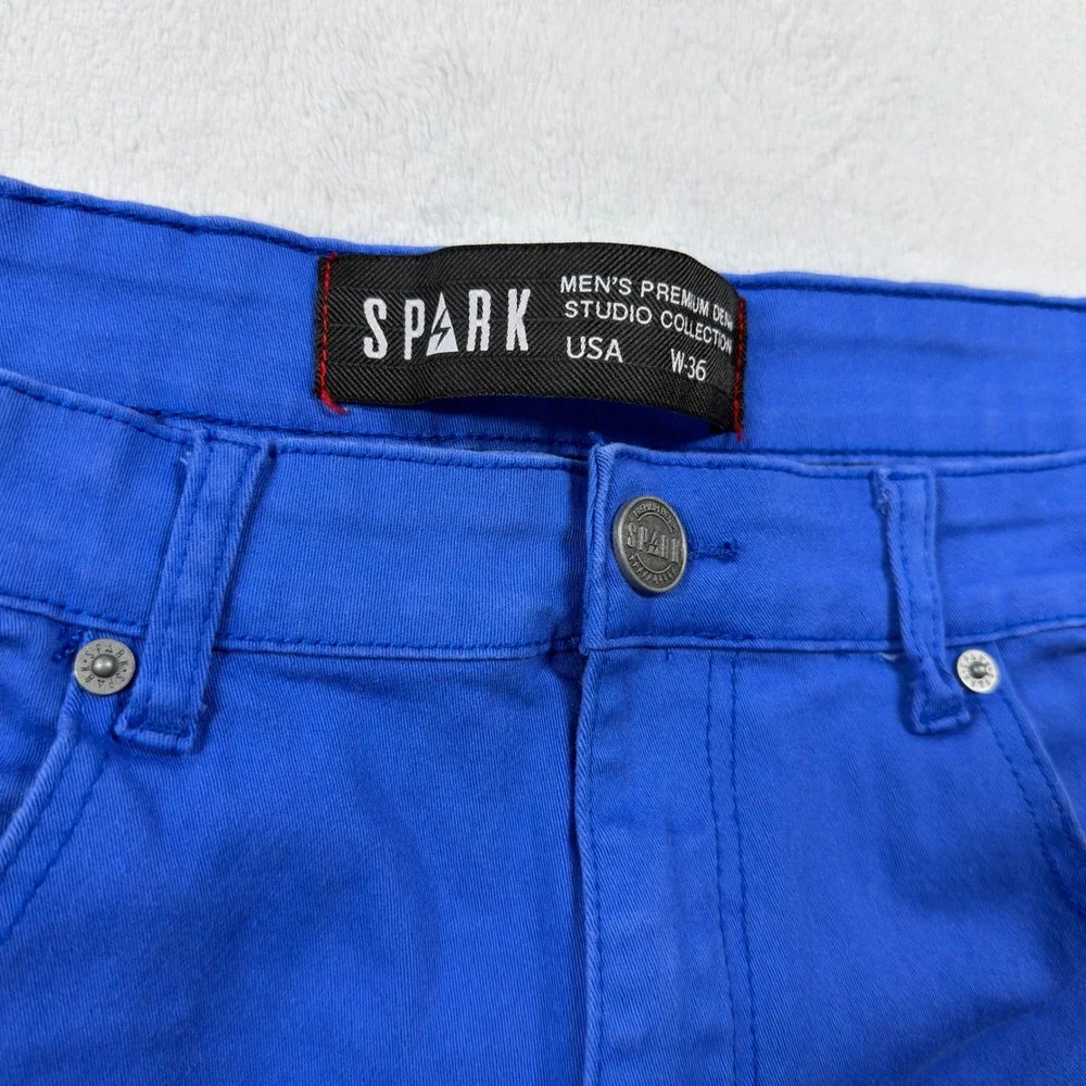 Spark Denim Shorts Mens W-36 Royal Blue Excellent Studio Collection USA Made